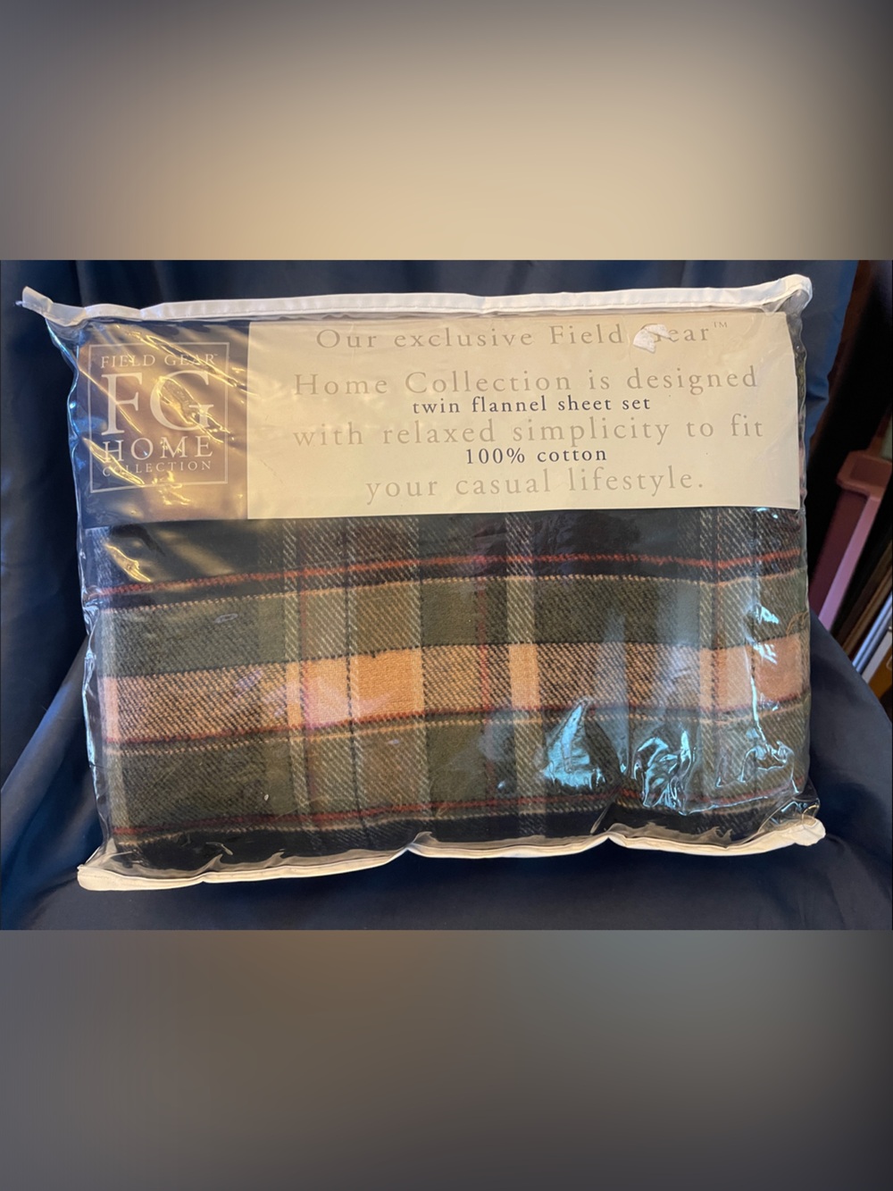 Field Gear Home Collection Twin Flannel Sheet Set - Brown Plaid
